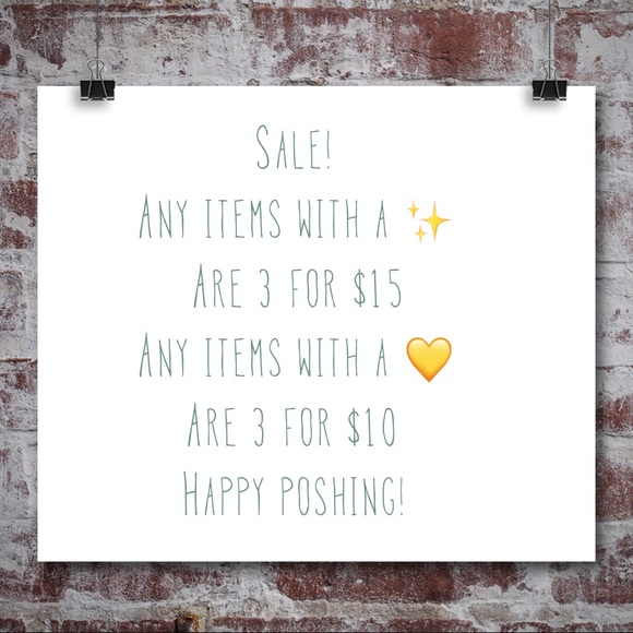 Sale! 3/$10 and 3/$15